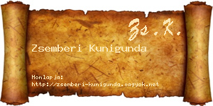 Zsemberi Kunigunda névjegykártya